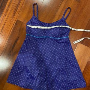 L.L.BEAN SIZE 10 SKIRTED SWIMSUIT PURPLE BLUE
